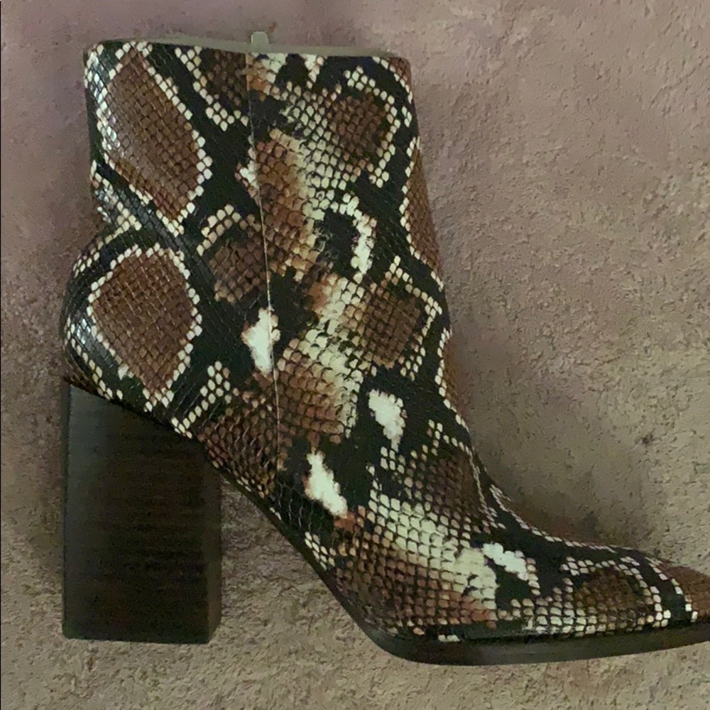 Nine West snakeskin booties